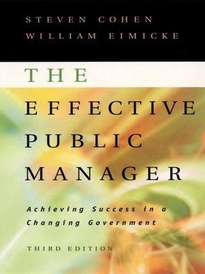 cover image of The Effective Public Manager